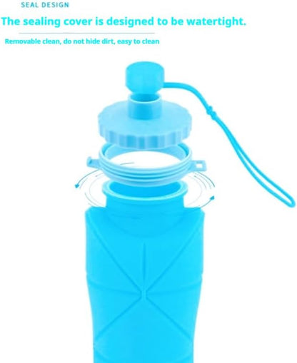 Silicone Folding Travel Cup, 600ml/20oz, Portable Collapsible Drinking Mug - Image 4