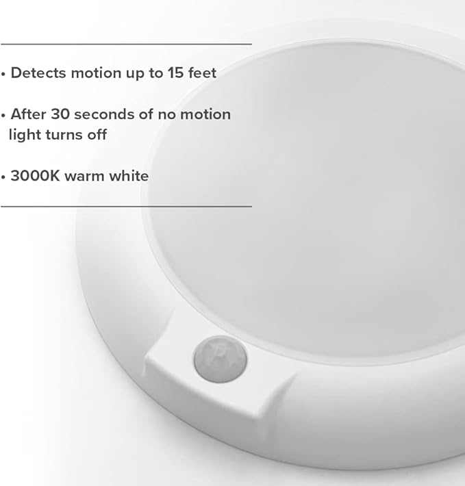 Maxxima 6 in. Round Motion Sensor LED Ceiling Mount Light Fixture - Image 4