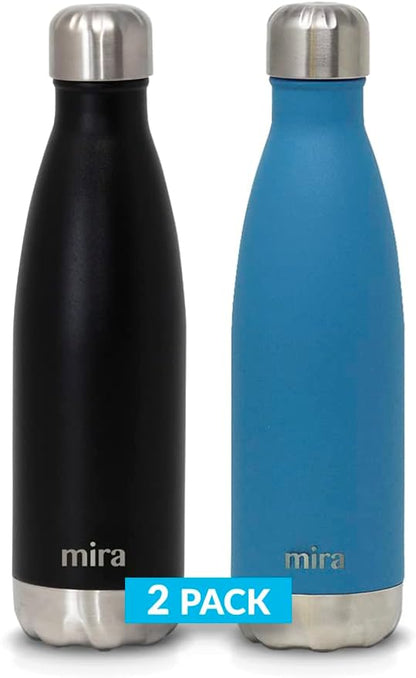 MIRA 2 Pack 17 oz Insulated Water Bottle by MIRA