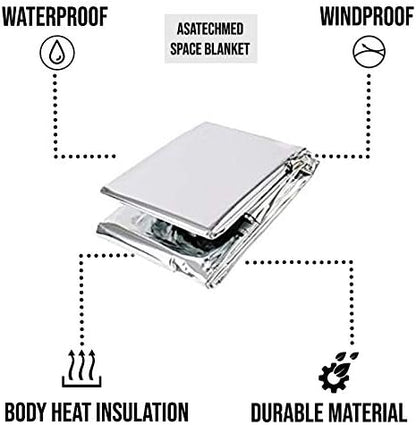 ASA TECHMED Emergency Mylar Thermal Blankets Bulk, Space Blanket Survival kit - Image 2