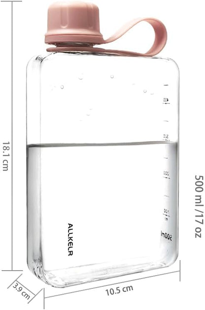 Portable Flat Water Bottle, BPA Free Reusable Tritan Plastic Travel Water - Image 6