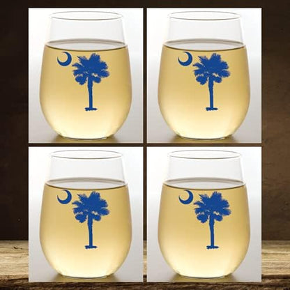 Set of 4 Shatterproof Designer 16 oz Plastic Wine Glasses MADE in the USA by Unknown