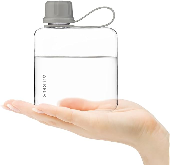 Portable Flat Water Bottle, BPA Free Reusable Tritan Plastic Travel Water - Image 2