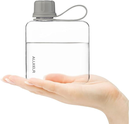 Portable Flat Water Bottle, BPA Free Reusable Tritan Plastic Travel Water - Image 2