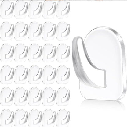 20 Pcs Clear Adhesive Wall Hooks by Unknown