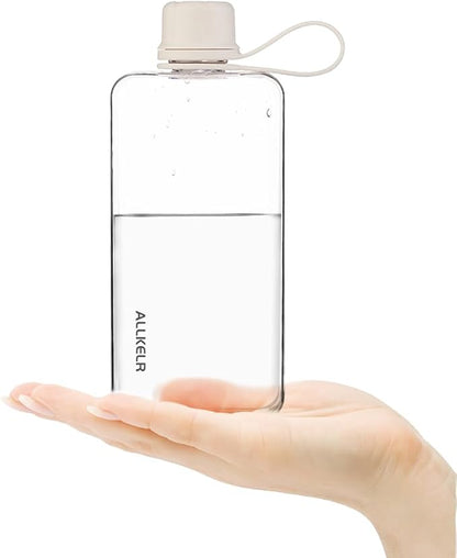 Portable Flat Water Bottle, BPA Free Reusable Tritan Plastic Travel Water - Image 2