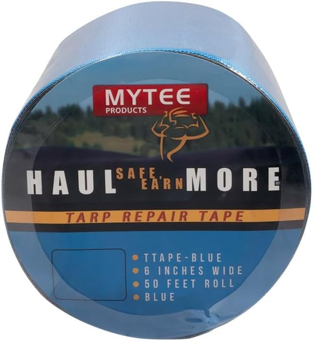 Mytee Products 8.8 oz Waterproof Blue Vinyl Tarp Repair Tape 6 Inch x 50 FT - Image 6