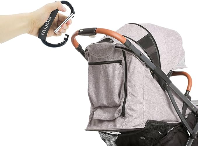 Stroller Hooks 2 Pcs Large Carabiner Clips - Image 7
