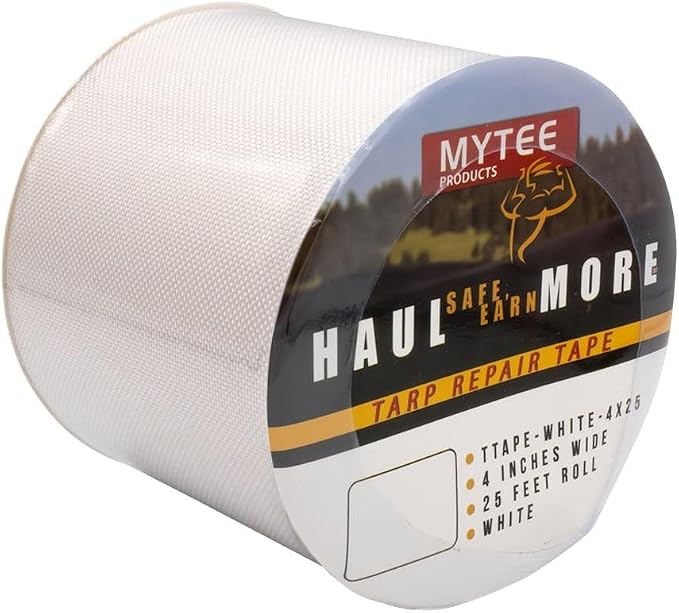 Mytee Products 8.8 oz Waterproof White Vinyl Tarp Repair Tape 4 Inch x 25 FT by MyteeProducts