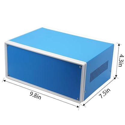 Zulkit Junction Box Blue Metal Project Box DIY Electric Enclosure Case - Image 2