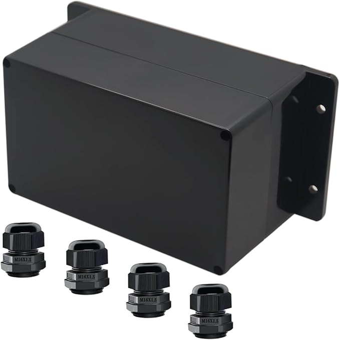 Project Box ABS Black Electrical Boxes IP65 Outdoor Waterproof Box Electronic by Raculety