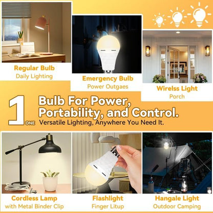 Neporal LITE PRO Rechargeable Light Bulbs, 2600mAh Large Battery Backup Light - Image 8
