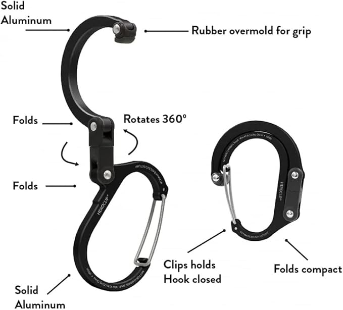 GEAR AID HEROCLIP 360° Swivel Carabiner Gear Clip and Hook - Image 3