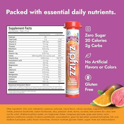 Zipfizz Daily Energy Drink Powder, Passion Orange Guava, 20 Pack | 3-in-1 - Image 2