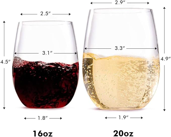 TaZa Outdoor Wine Glasses Stemless, 20oz Set of 4, Unbreakable Tritan Plastic - Image 8