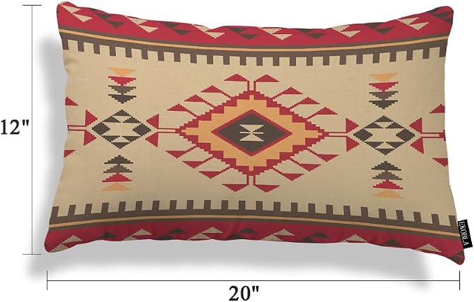 EKOBLA Vintage Ethnic Pattern 12x20 Pillow Case Tribal Print American Style - Image 5