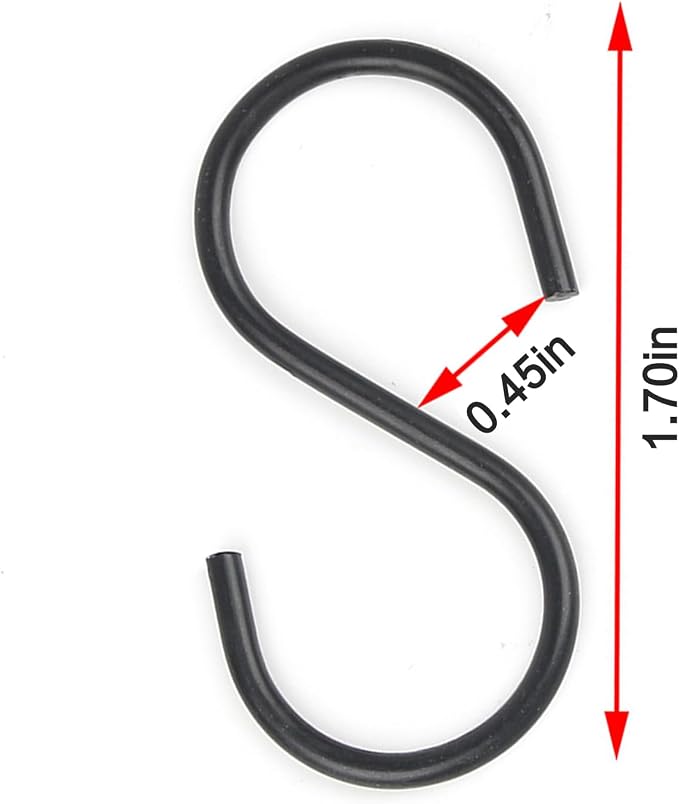 50pcs 1.7 Inch Black Iron Mini S Hooks Multipurpose Hangers - Image 2