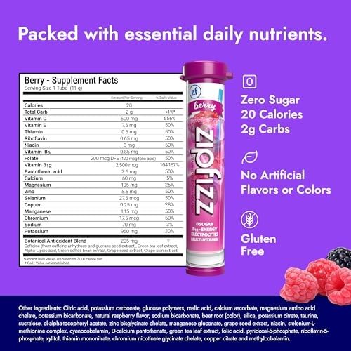 Zipfizz Daily Energy Drink Powder, 20 Pack | 3-in-1 Sustained Energy, Rapid - Image 2