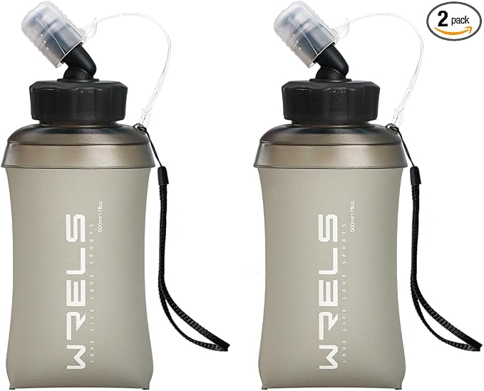 WRELS 350ml/500ml TPU Soft Water Bottles BPA Free Collapsible Soft Flask by WRELS