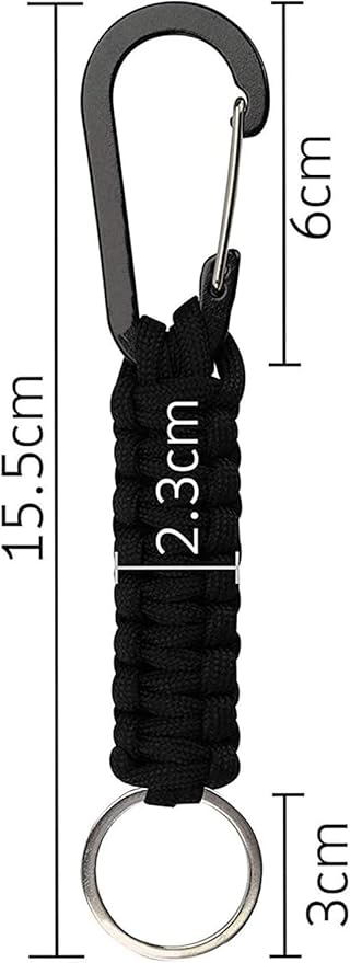 BRAVESHINE Paracord Keychain Carabiner Clip, D Ring Lanyard Hanger Stroller Hook - Image 3