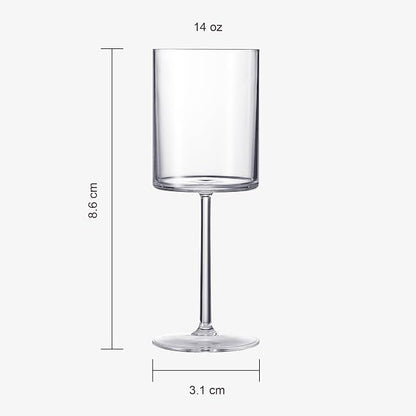 Unbreakable Stemmed Square Tritan Acrylic Wine Glasses European Style | Set of - Image 8