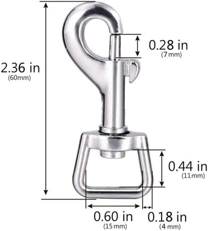 Swivel Snap Hooks, Lucky Goddness 20pcs Metal Heavy Duty Square Eye Clasp - Image 4