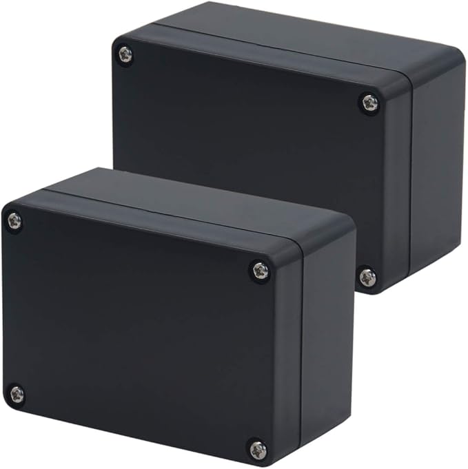 2 Pack Project Box ABS Plastic Black Electrical Boxes IP65 Waterproof DIY by Otdorpatio