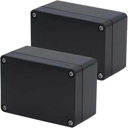 2 Pack Project Box ABS Plastic Black Electrical Boxes IP65 Waterproof DIY by Otdorpatio