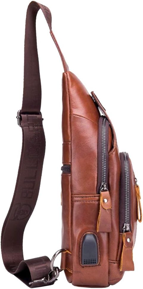 Hebetag Leather Sling Bag Hiking Daypack - Image 4