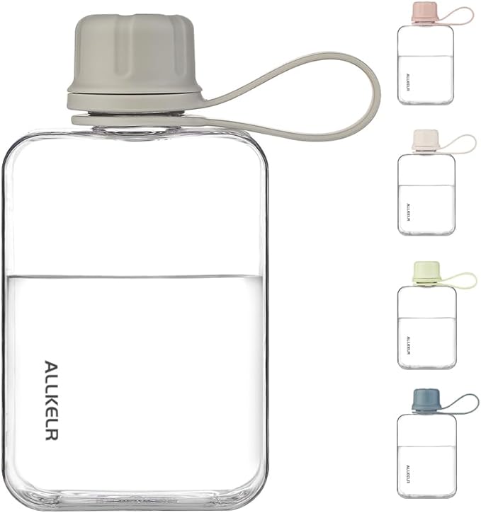 Portable Flat Water Bottle, BPA Free Reusable Tritan Plastic Travel Water - Image 3