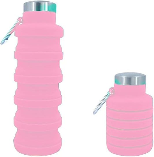 Collapsible Water Bottles 17oz, Odorless BPA-Free Silicone, Leak-Proof Foldable by VadoWorld
