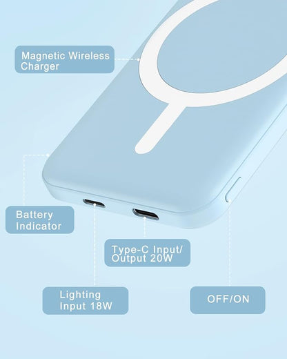 podoru for Magsafe Battery Pack, 5000mAh Magnetic Power Bank - Image 6
