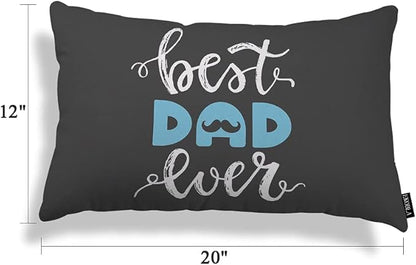 EKOBLA Happy Father's Day Lumbar Pillow Cases Best Dad Ever Mustache Beard - Image 5