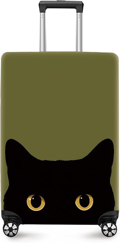 ANNA QUEEN Peeking Black Cat Luggage Cover, Cute Cat Eyes Design Suitcase by ANNAQUEEN