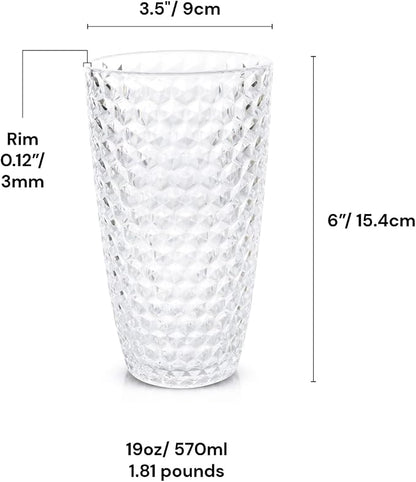 BELLAFORTE Shatterproof Tritan Plastic Tall Tumbler, 19oz Drinking Glasses Set - Image 7