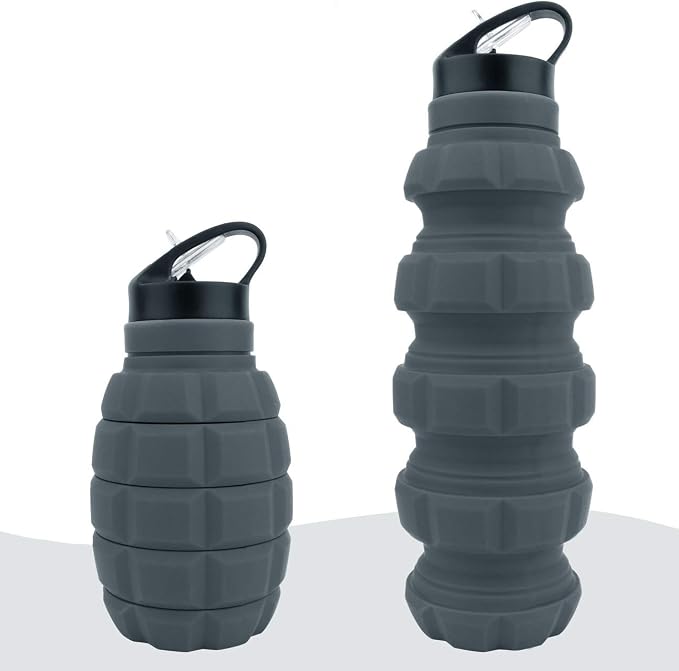 QiCheng&LYS 19.5oz Collapsible Travel Water Bottle, Reuseable BPA Free Silicone by QiCheng%26LYS