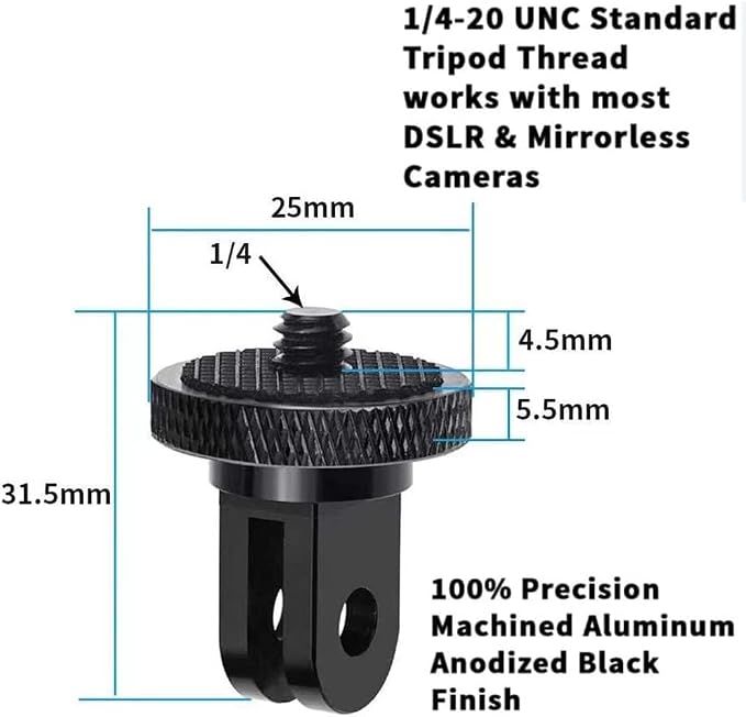 Aluminum Camera Tripod Adapter 1/4"-20 Conversion Adapter Mounts Compatible - Image 7
