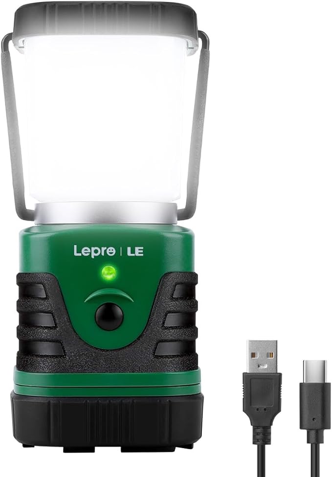 Lighting EVER 1000LM LED Camping Lantern Rechargeable, 4400mAh Power Bank by Lepro