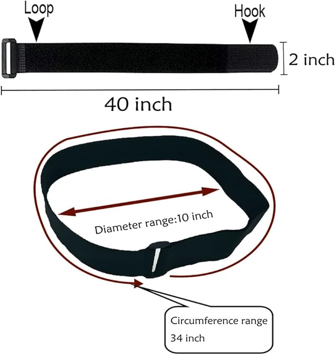 YiwerDer 6Pcs 40" x 2" Nylon Heavy Duty Reusable Hook and Loop Cinch Straps - Image 2