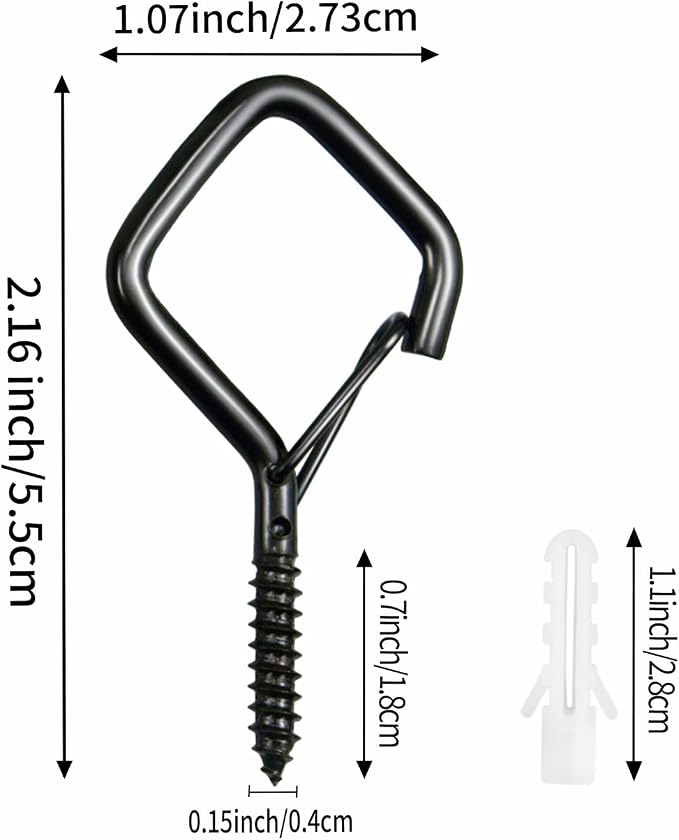 60 Pcs Black Eye Hooks Screw Heavy Duty, Ceiling Hooks - Image 2