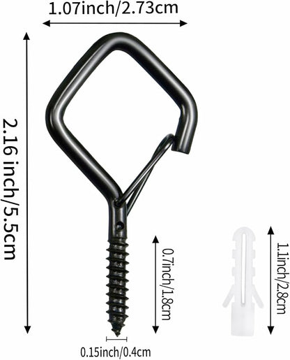 60 Pcs Black Eye Hooks Screw Heavy Duty, Ceiling Hooks - Image 2