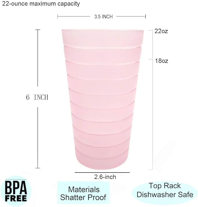 KX-WARE Mixed Drinkware 22-ounce Plastic Tumblers/Drinking Glasses/Party - Image 2