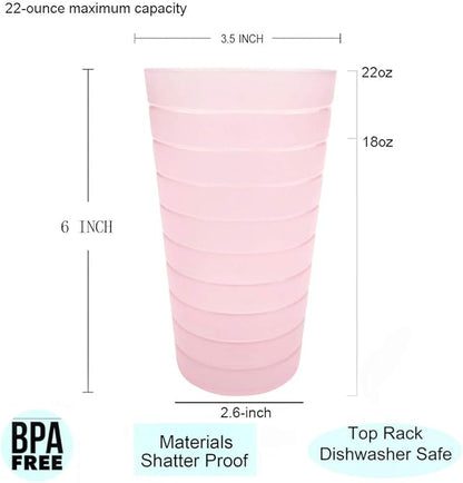 KX-WARE Mixed Drinkware 22-ounce Plastic Tumblers/Drinking Glasses/Party - Image 2