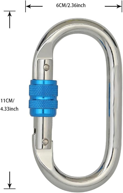 Heavy Duty Locking Climbing Carabiner Clip CE Rated 25 kN 5600 LB Rugged - Image 2