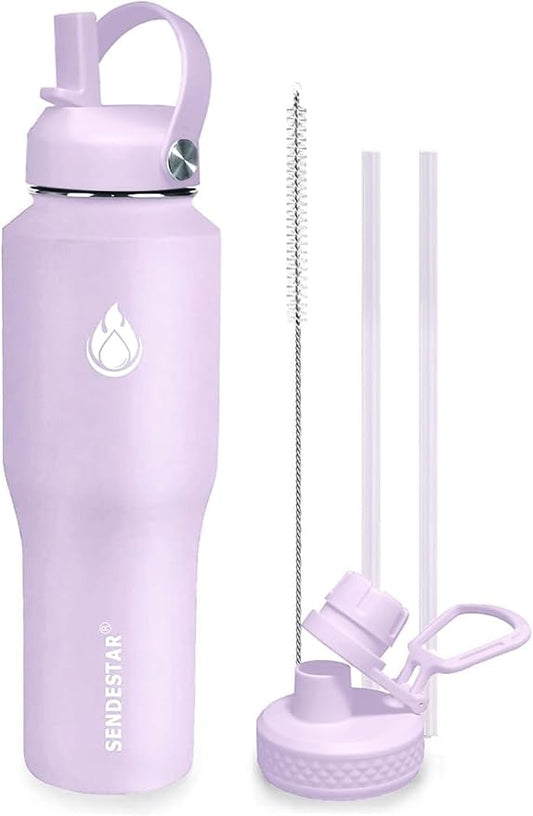 SENDESTAR Water Bottle, Wide Mouth Stainless Steel Vacuum Insulated Double Wall by Sendestar