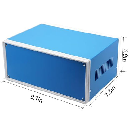 Zulkit Electronic Enclosures Blue Metal Enclosure Project Case DIY Box Junction - Image 2