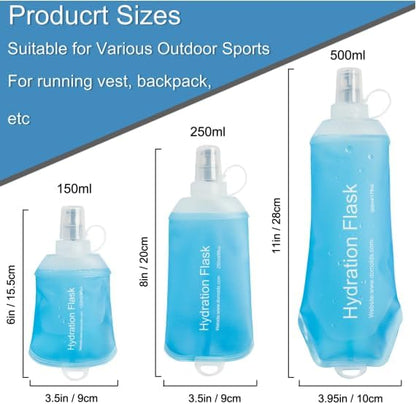 CLINTT 150ml Soft Flask, Foldable Running Water Bottle, TPU Folding Soft Water - Image 2