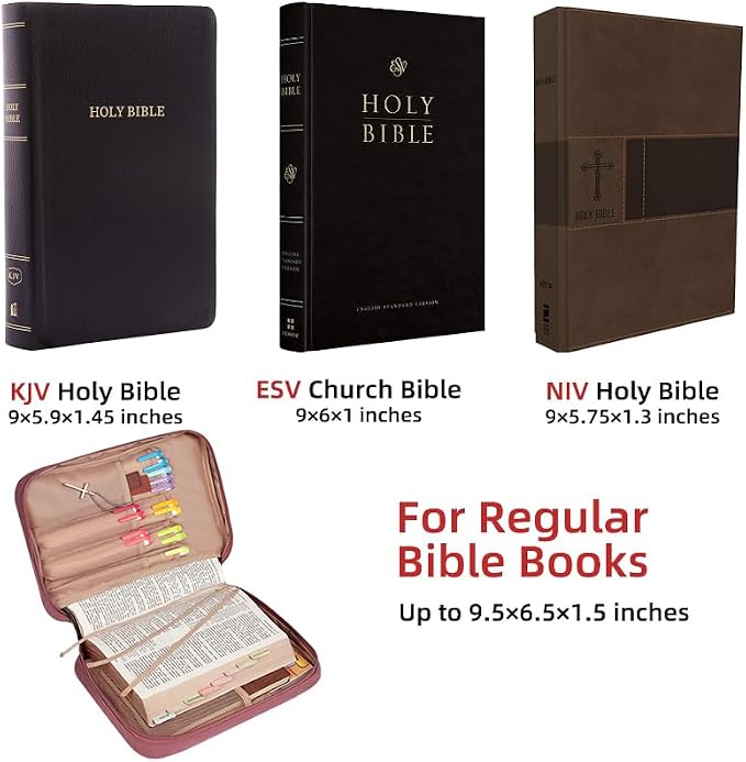 FINDCOZY Bible Cover for Women, Durable Carrying Book Case Church Bag for - Image 2