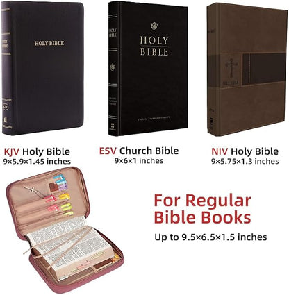 FINDCOZY Bible Cover for Women, Durable Carrying Book Case Church Bag for - Image 2