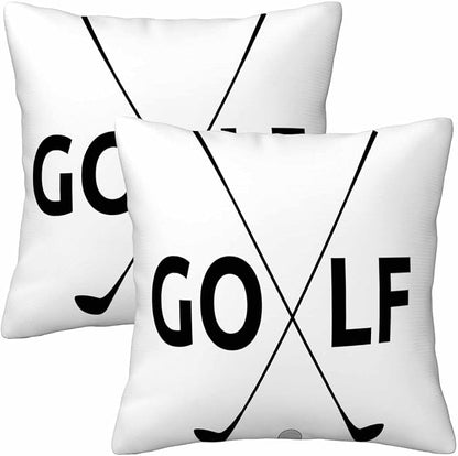 Black Golf Clubs Pillow Covers 18 X 18 Sports Themed Decor Symbol Golf Set of 2 by Unknown
